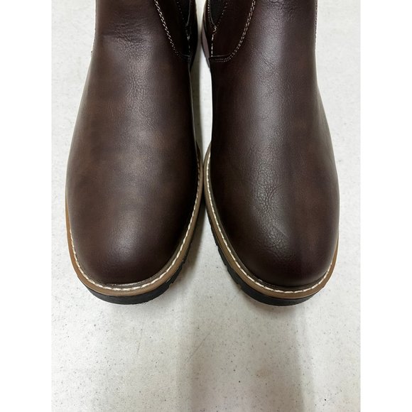 Vance Co. Pratt Boots Men's WD 13 Brown Faux Leather Side Goring Zipper Closure - Picture 8 of 12